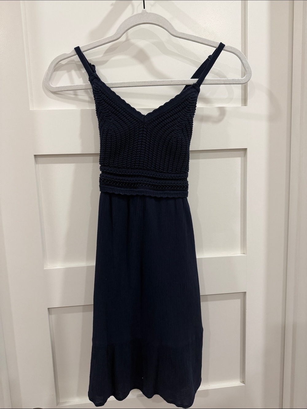 Hollister Navy Crochet Bodice Midi Dress